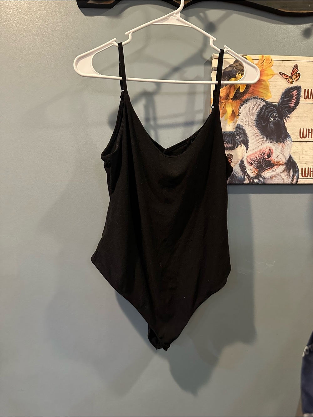 Black Women's V-Neck Bodysuit